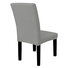 100% Waterproof Dining Room Chair Cover Set of 6, Stretch Jacquard Parson Chair