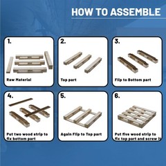 Greaton, 48x40x5 Wooden Pallet Kit, Heavy-Duty Industrial Grade Pinewood, Una…