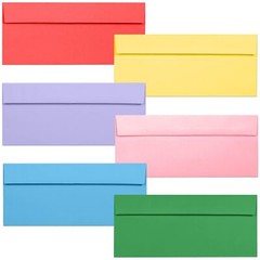 Colored Envelopes 36-Pack #10 Business Size Assorted Colors