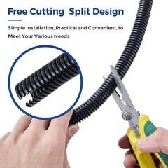 25Ft 1/2″ Marine Grade Conduit Car Home Tubing Split Wire Loom Black Sleeve tube