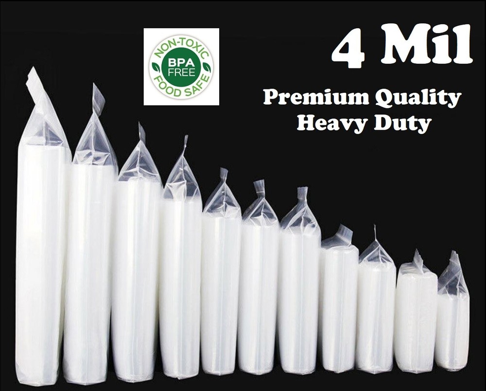 Clear Reclosable Zip Seal Bag Plastic 4 Mil Lock Bags Jewelry Zipper Baggie 4Mil