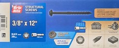 Grip-Rite Grip Rite Structural Screws Black – 3/8″ x 12″ – 200 COUNT