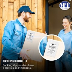 MT Products Blank Envelope Pouch 6.5” x 10” Shipping Label Sleeves, Pack of 1000