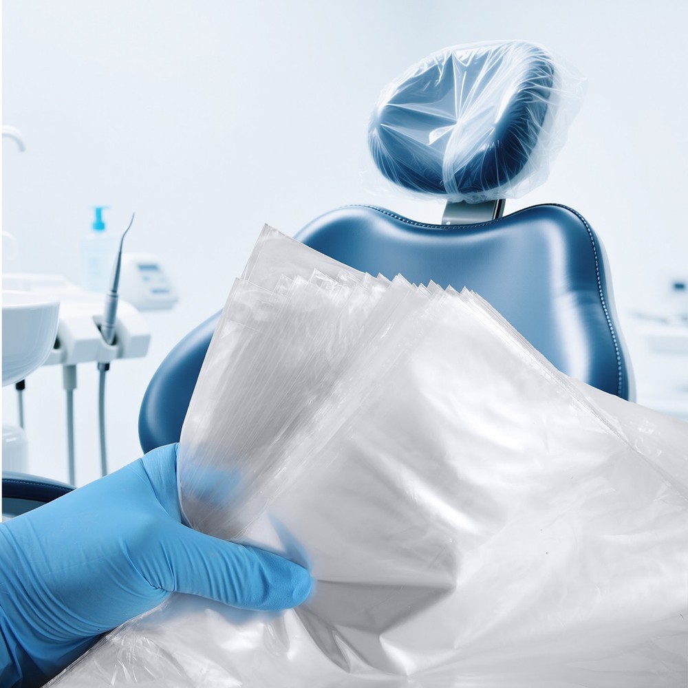 CE FDA Disposable Headrest Chair Sleeve Plastic SPA Salons Cover 10″ x 14″