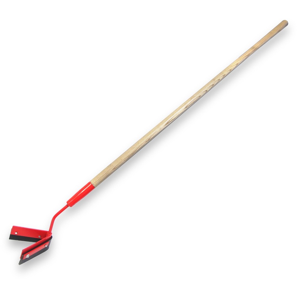 V-Shaped Crack Squeegee, Push Style, Black Neoprene Blade, Wooden Handle, RED700