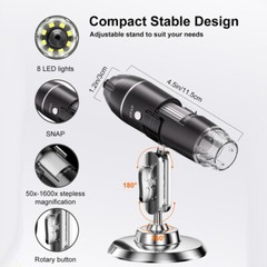 1600x Zoom 8 LED HD USB Microscope Digital Magnifier Endoscope Video Camera US