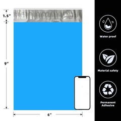 Blue Poly Mailers Shipping Bags – 6×9 7.5×10.5 9×12 10×13 12×15.5 14.5×19 24×24