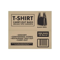 Black T-Shirt Carryout Bags, 11.5″ x 6.5″ x 22″ (1,000 ct.) free shipping