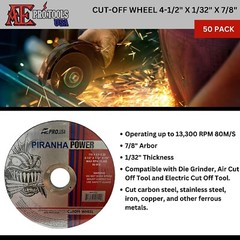 [50 Pack] Metal & Stainless Steel Thin Cut Off Wheels, 4-1/2″X1/32″ | 7/8″ Arbor