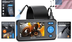 Dual Lens 1080P Endoscope Camera with Light & 4.3” HD Display – Waterproof