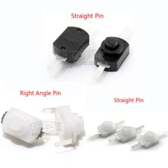 DC 30V 1A Black White Latching On Off Mini Torch Push Button Self-locking Switch