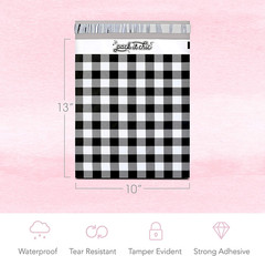 – 10X13 (100 Pack) Gingham Plaid Poly Mailer Envelope Plastic Custom Mailing & S