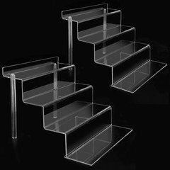 2 Sets 4 Tier 9” Acrylic Riser Display Shelf Clear Risers for Display,Clear Perf