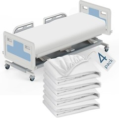 Fitted Hospital Bed Sheets Soft&Durable for Home/Care Beds/Medical Use White