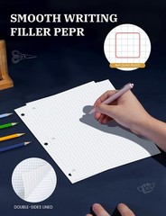 Graph Paper Loose Leaf, 120 Sheets Loose Leaf Paper, Binder Paper 8 x 10.5 in…