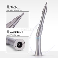 1:1 Dental Pieza de mano quirúrgica de contraángulo recto LED Inter/Exter Spray