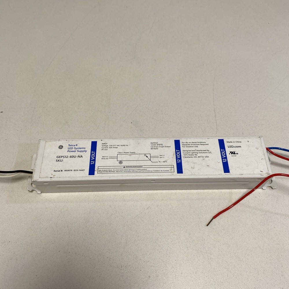 General Electric GEPS12-60U-NA Tetra LED 12VDC/60W Power Supply