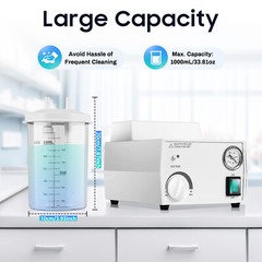 1000mL Portable Phlegm Suction Unit Emergency Medical Vacuum Aspirator Machine