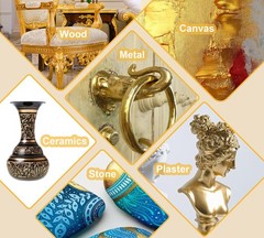 Acrylic Paint Metallic Gold, Liquid Gold Leaf 3.38 Fl Oz (Pack of 2),