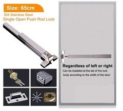Door Push Bar Panic Exit Device w/ Exterior Lever Emergency Lock Stainless – NEW