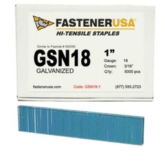 1″ LEG x 3/16″ CROWN 18GA GALV GSN18 STAPLES 5,000ct | GSN18-1