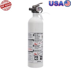 Marine Fire Extinguisher UL Rated 5BC Lightweight Aluminum Safety Device White
