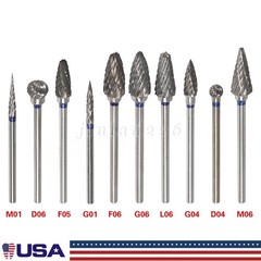 10pcs/Set Dental Tungsten Carbide Burs Plaster Alloy Acrylic Drill Polisher