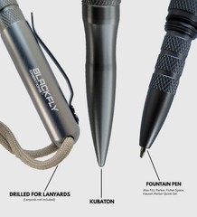 Black Fly Tactical Pen Self Defense Kubaton Drilled No Loss Cap Fits Parker GRAY