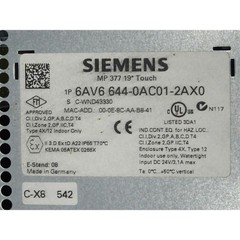 SIEMENS MP377 19″ TOUCH PANEL 6AV6644-0AC01-2AX0 / 6AV6 644-0AC01-2AX0 DHL Ship