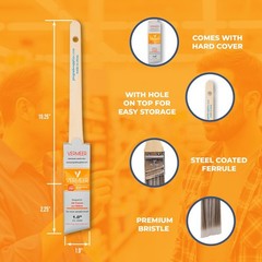 12Pack – 1″ Angle Brushes for All Latex and Oil Paints & Stains
