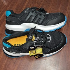 Women’s Sz 7W CAT Streamline Safety Shoe Composite Toe Black/Blue Tennis Shoes
