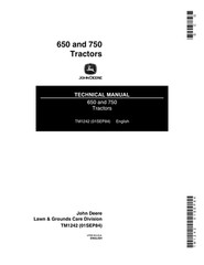 John Deere 650 750 Compact Utility Tractor Service Repair Manual TM1242 USB