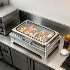 400W 9.5QT 2 Tray Stainless Steel Chafer Chafing Dish Catering Food Warmer Hotel