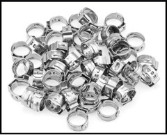 50 Pieces 10.3-12.8Mm 304 Stainless Steel Single Ear Hose Clamps