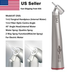 Dental 45° Electric Contra Angle LED Optic 1:4.2 Handpiece Quattro Spray