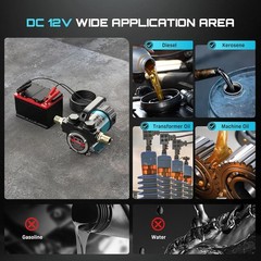 200W Fuel Transfer Pump Electric Diesel Kerosene Pump 12V 13GPM Nozzle Hoses