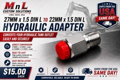 Chinese Excavator or Mini Skid M27 x 1.5 DIN L to M22 x 1.5 Din L adapter