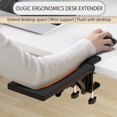 Ergonomics Desk Extender Tray 11.8×5.9 Inch PunchFree Clamp Keyboard Drawer