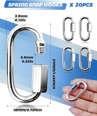 20 Pack 304 Stainless Steel M3.5 Chain Link 1/8 Inch D Shape Locking Quick New