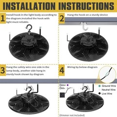 200W AC 100-277V LED High Bay Light Fixture Warehouse Garage Factory Shop Lights