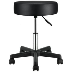 400lb Adjustable 18.1-23.8in Swivel Wheels Stool Black
