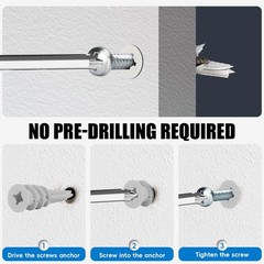 Self Drilling Drywall Anchors with Screws Kit 120 Pcs, No Pre Drill Required ..