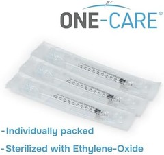 ONE-CARE 1ml Luer Lock Syringe, Sterile, Low Dead Space, 100/bx Blister-Packed S