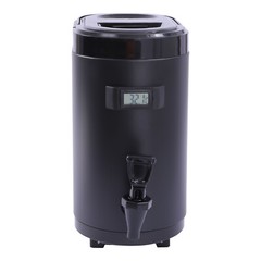 11.42*7.09*12.6in 2.11Gal Black Oval Insulated Beverage Dispenser W/ Thermometer