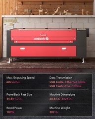 OMTech CO2 Laser Engraver Cutter Cutting Engraving Machine CW-5200 Water Chiller