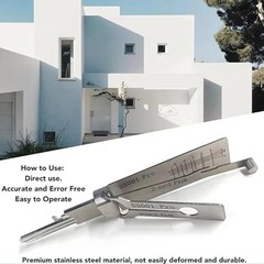SS001 pro Stainless Steel Key Decoder 2 In 1 Precision Hook & Pick Set Lock