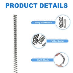 2Pcs Compression Spring 2mm OD 0.3mm Wire Size 300mm Free Length Silver Tone