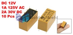 10 Pcs HK19F DC 8 Pins PCB Power Relay 12V Coil 1A/125VAC 2A/30VDC✦Kd