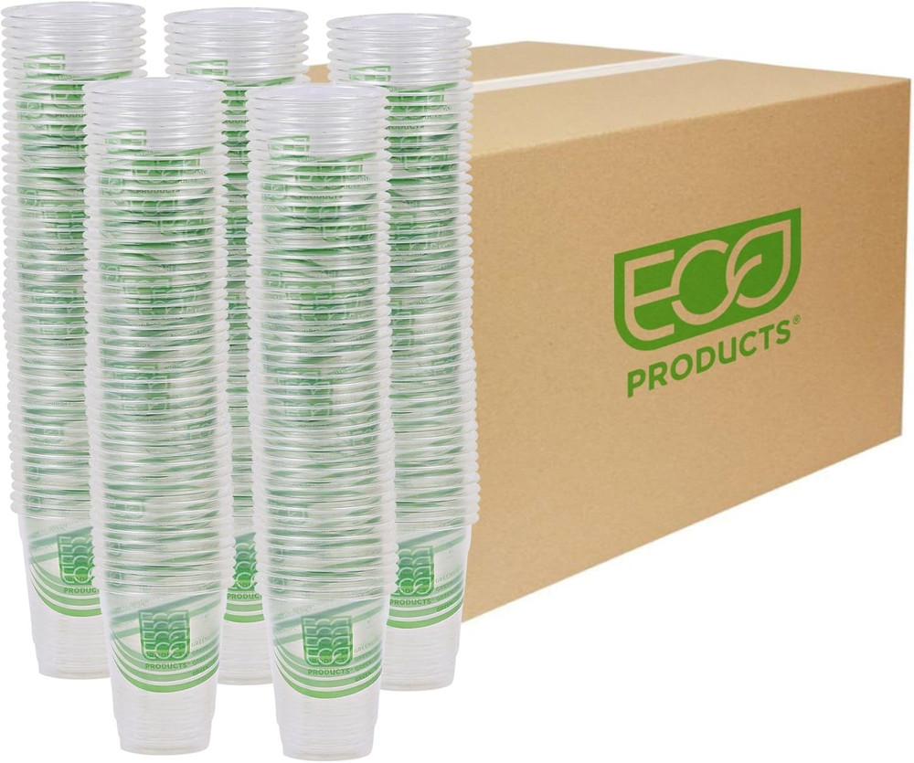 Greenstripe Clear Compostable 9Oz PLA Plastic Cups, Case of 1000, Disposable Ren