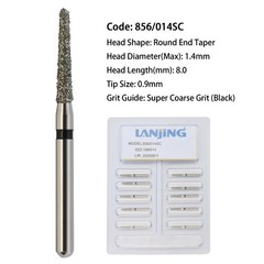 Dental Diamond Burs FG Round End Taper High Speed Super Coarse Fine Grit 856